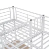 Sale 2-Zits Tussenbed - 2 X 90 X 200 Cm - Met Hoekbureau En Ladders - Metaal - Wit Kinderbed Hoogslaper