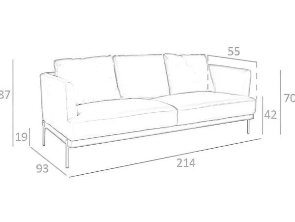 Discount 3-Zitsbank Bekleed In Bruin Leer 6171 2En 3-Zitsbank