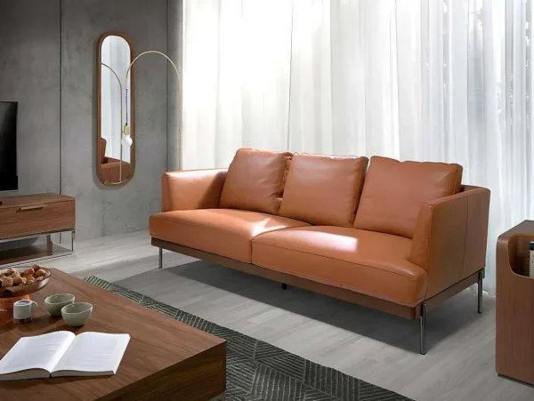Discount 3-Zitsbank Bekleed In Bruin Leer 6171 2En 3-Zitsbank