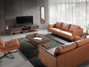 Discount 3-Zitsbank Bekleed In Bruin Leer 6171 2En 3-Zitsbank