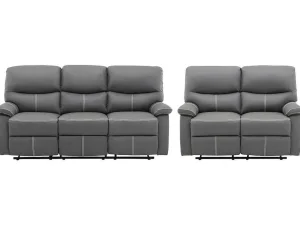 Clearance 3+2 Zitsbank In Grijze Kunstleer - Canby Bankstel 3+2
