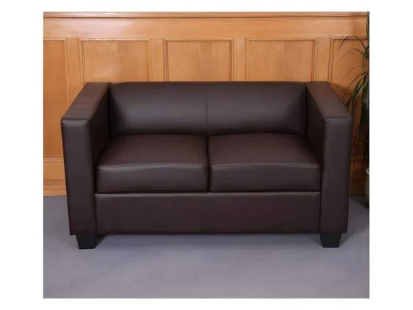 Discount 2-Zitsbank Lille, Kunstleder, Koffie Kunstleren Zitbank