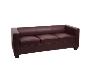 Flash Sale 3-Zitsbank Lille, Kunstleder, Roodbruin Kunstleren Zitbank