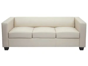 Cheap 3-Zitsbank Lille, Kunstleer, Creme Kunstleren Zitbank