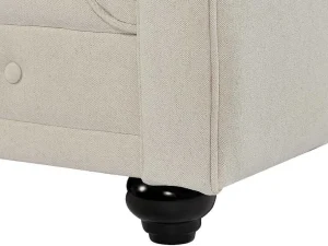 Cheap 3-Zitsbank Van Beige Stof Chesterfield Chesterfield Zitbank