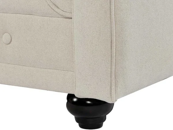 Cheap 3-Zitsbank Van Beige Stof Chesterfield Chesterfield Zitbank