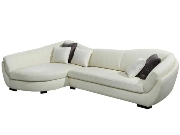 Best 5-Zitshoekbank In Buffelleer Caipi - Ivoorkleur - Hoek Links - Van Designer Zitbank