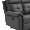 Best Sale 3-Zits-Relaxbank Van Grijs Leer Vineta Relaxbanken Met Manuele Relaxfunctie
