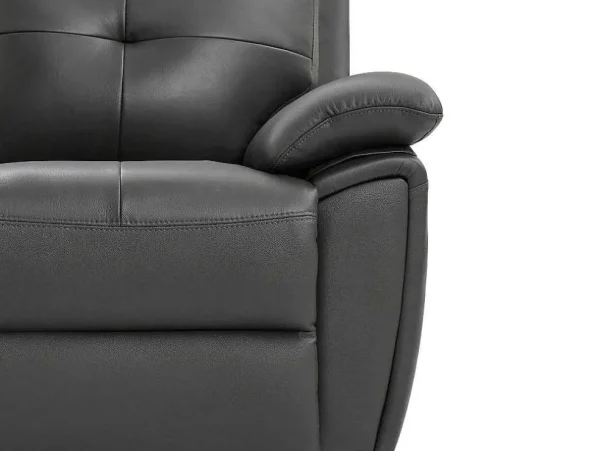 Best Sale 3-Zits-Relaxbank Van Grijs Leer Vineta Relaxbanken Met Manuele Relaxfunctie