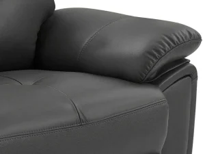 Best Sale 3-Zits-Relaxbank Van Grijs Leer Vineta Relaxbanken Met Manuele Relaxfunctie