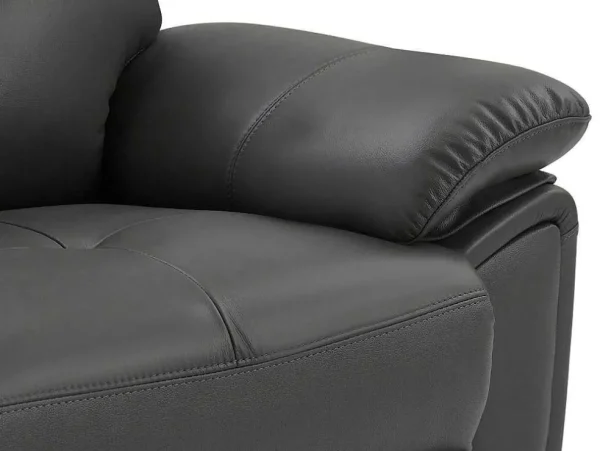 Best Sale 3-Zits-Relaxbank Van Grijs Leer Vineta Relaxbanken Met Manuele Relaxfunctie