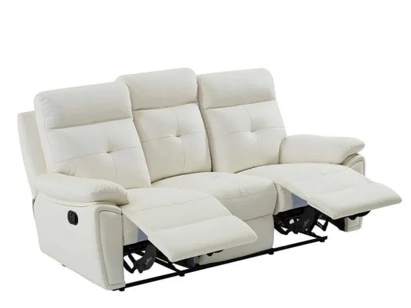 Best 3- + 2-Zits-Relaxbank Van Wit Leer Vineta Bankstel 3+2