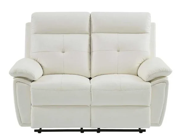 Best 3- + 2-Zits-Relaxbank Van Wit Leer Vineta Bankstel 3+2