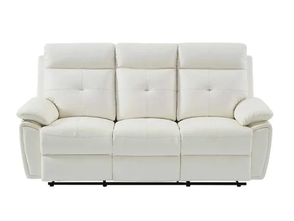 Best 3- + 2-Zits-Relaxbank Van Wit Leer Vineta Bankstel 3+2