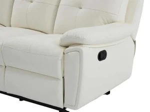 Best 3- + 2-Zits-Relaxbank Van Wit Leer Vineta Bankstel 3+2