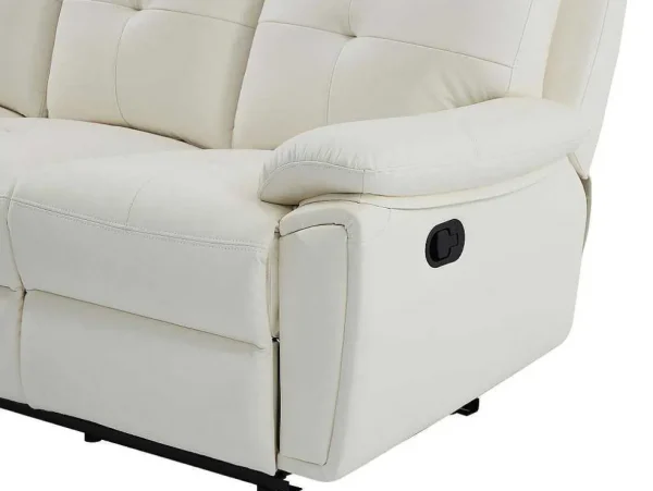Best 3- + 2-Zits-Relaxbank Van Wit Leer Vineta Bankstel 3+2