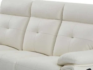 Best 3- + 2-Zits-Relaxbank Van Wit Leer Vineta Bankstel 3+2