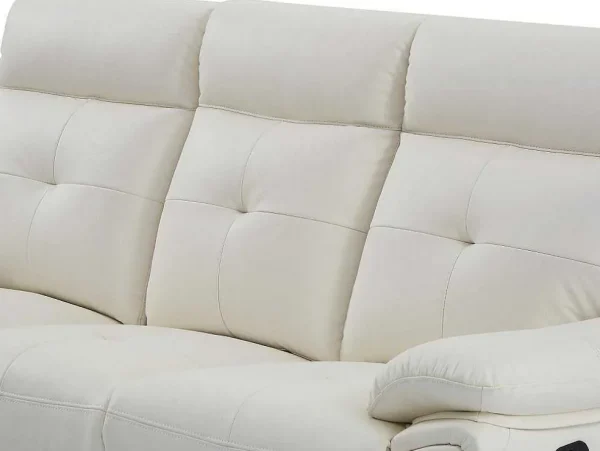 Best 3- + 2-Zits-Relaxbank Van Wit Leer Vineta Bankstel 3+2
