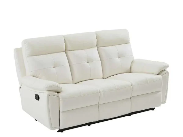 Best 3- + 2-Zits-Relaxbank Van Wit Leer Vineta Bankstel 3+2