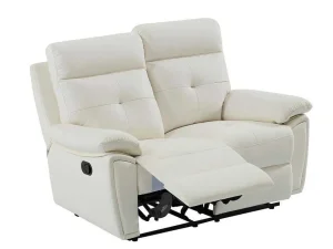Best 3- + 2-Zits-Relaxbank Van Wit Leer Vineta Bankstel 3+2