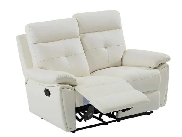Best 3- + 2-Zits-Relaxbank Van Wit Leer Vineta Bankstel 3+2