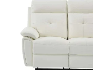 Best 3- + 2-Zits-Relaxbank Van Wit Leer Vineta Bankstel 3+2