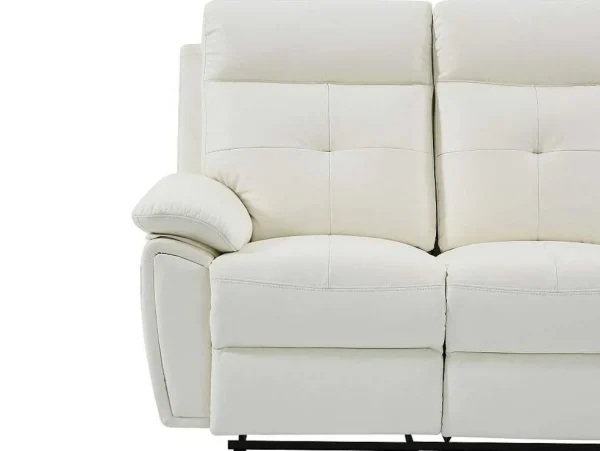 Best 3- + 2-Zits-Relaxbank Van Wit Leer Vineta Bankstel 3+2
