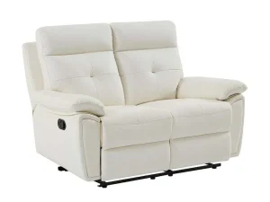 Best 3- + 2-Zits-Relaxbank Van Wit Leer Vineta Bankstel 3+2