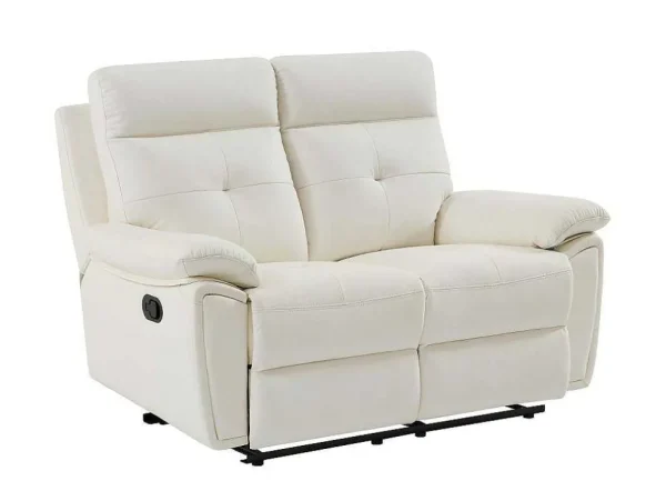 Best 3- + 2-Zits-Relaxbank Van Wit Leer Vineta Bankstel 3+2
