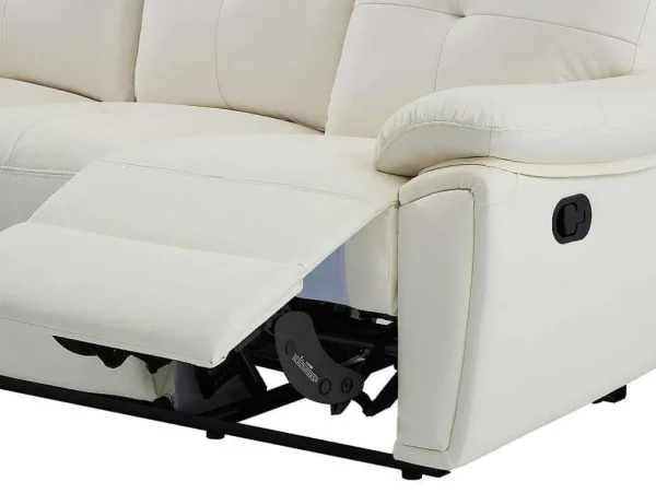 Best 3- + 2-Zits-Relaxbank Van Wit Leer Vineta Bankstel 3+2