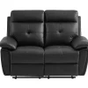 Cheap 2-Zits-Relaxbank Van Zwart Leer Vineta Relaxbanken Met Manuele Relaxfunctie
