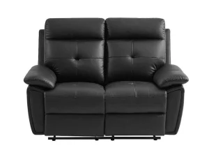 Cheap 2-Zits-Relaxbank Van Zwart Leer Vineta Relaxbanken Met Manuele Relaxfunctie