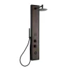 Flash Sale Zwarte Douchekolom Met Massagestralen Met Houten Decoratie - H127 X L48,5 Cm - Ubala Douchekolom