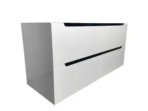 Best Sale Zwevend Wastafelmeubel Met Dubbel Inbouwbekken - Wit - 120 Cm - Selita Dubbele Wastafel